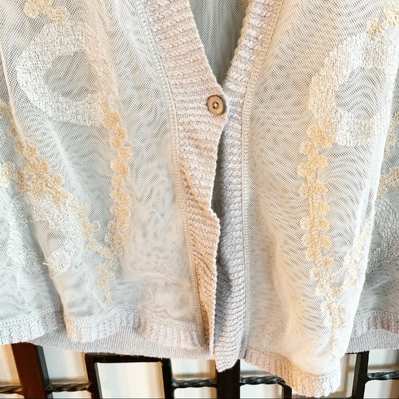 Nic + Zoe Sheer Embroidered Floral Lace Cardigan - Picture 3 of 9